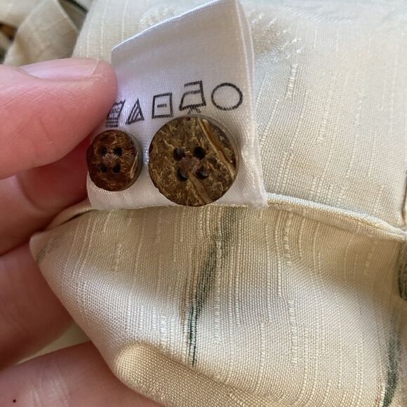 Joseph & Feiss Cream Foliage Leaf Print 100% Silk Button Up Shirt Size XXL - Picture 10 of 10